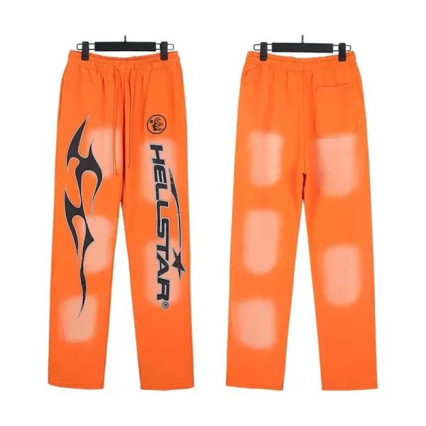 Saint Tears Om Symbol Print Wide-Leg Sweatpants Blue - 5