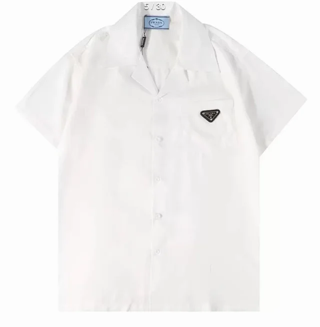 Prada Shirts Short-Sleeve Camp-Collar Logo Shirt product detail image 7