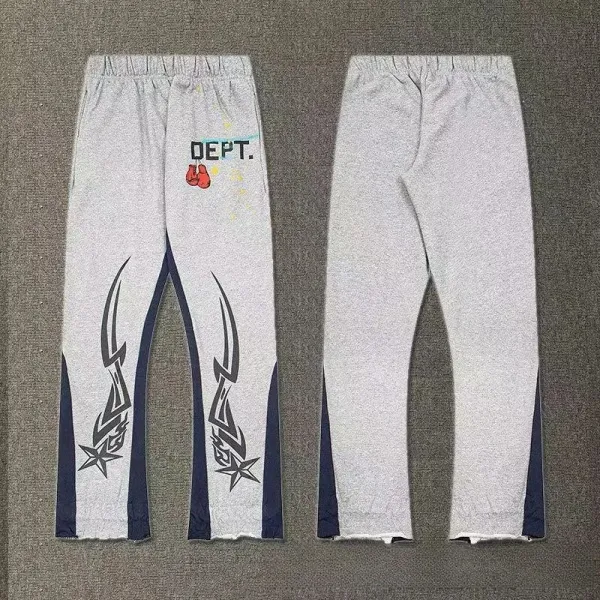 Gallery Dept. Graphic Sweatpants Gray with Navy Panels - 1