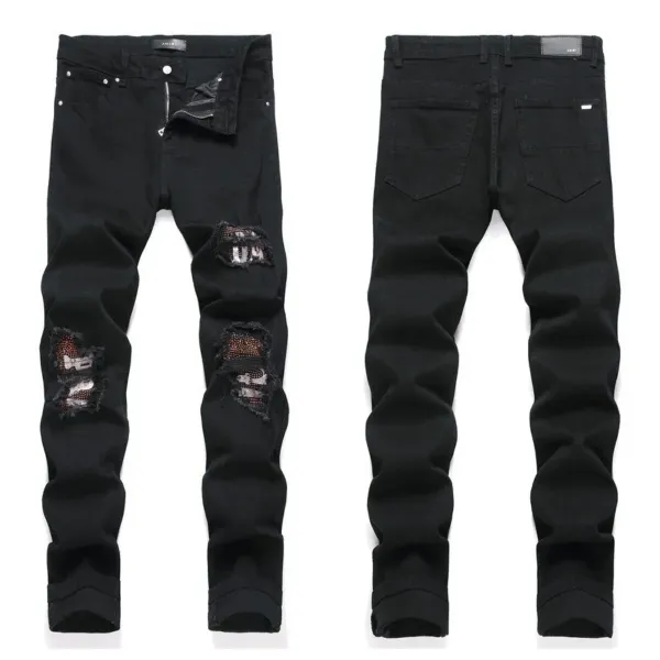 Amiri Distressed Black Slim Fit Jeans - 1
