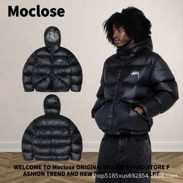 Moclose Oversized Puffer Hooded Down Jacket Black - 13