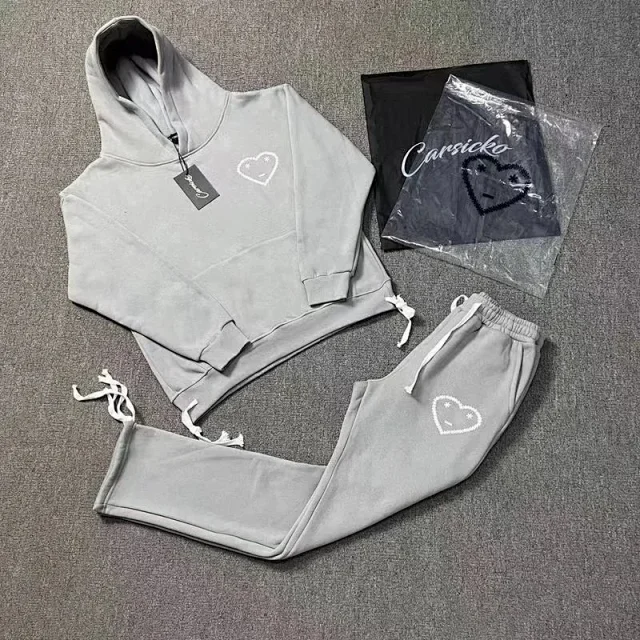 Carsicko Tracksuits Heart graphic hoodie and jogger set with drawstring details product detail image 2