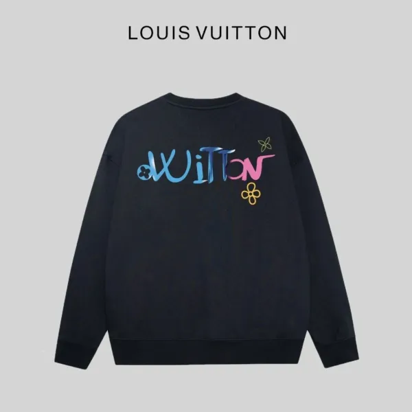 Louis Vuitton LV Logo Embroidered Navy Hoodie - 12
