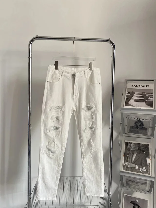 Unbranded Jeans Distressed straight-leg product detail image 3