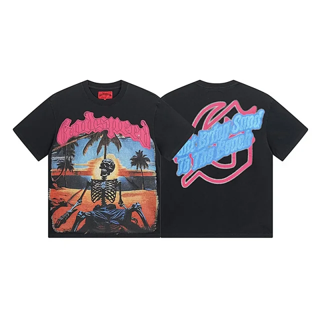 Godspeed T-Shirts Vintage-washed graphic print crew-neck product detail image 17