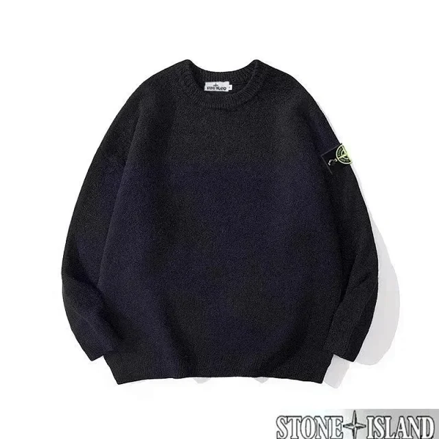 Stone Island Knitwear Crewneck knit sweater with compass sleeve badge product detail image 1