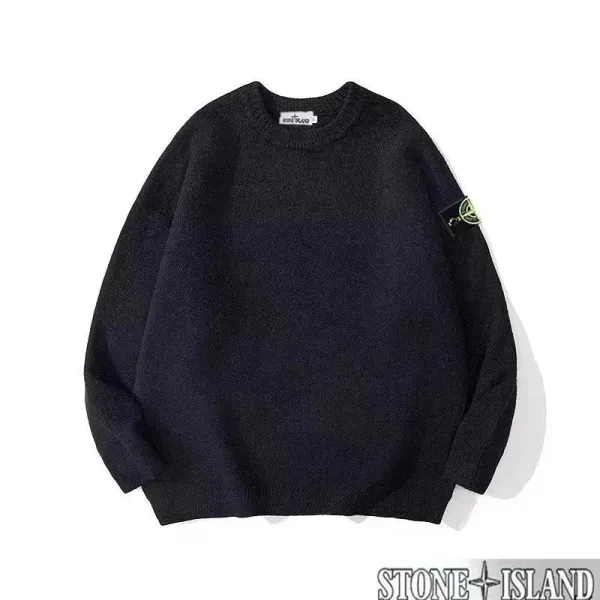 Stone Island Ribbed Knit Sweater Burgundy - 2