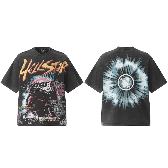 Hellstar T-Shirts Washed Graphic Print product detail image 8
