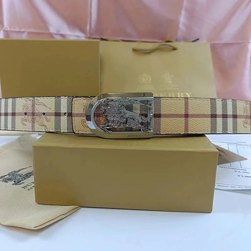 Burberry Belts Check-pattern belt with TB monogram buckle image 3