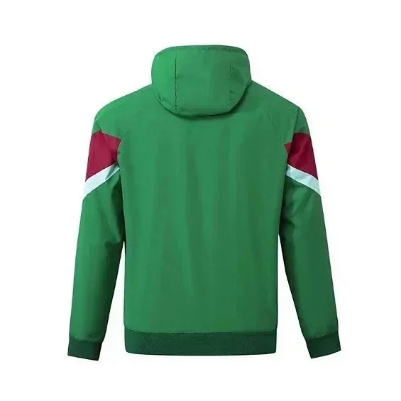 Olympique Lyonnais Jackets Hooded zip-front windbreaker jacket with contrast panels product detail image 2