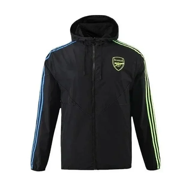 Olympique Lyonnais Jackets Hooded zip-front windbreaker jacket with contrast panels product detail image 7