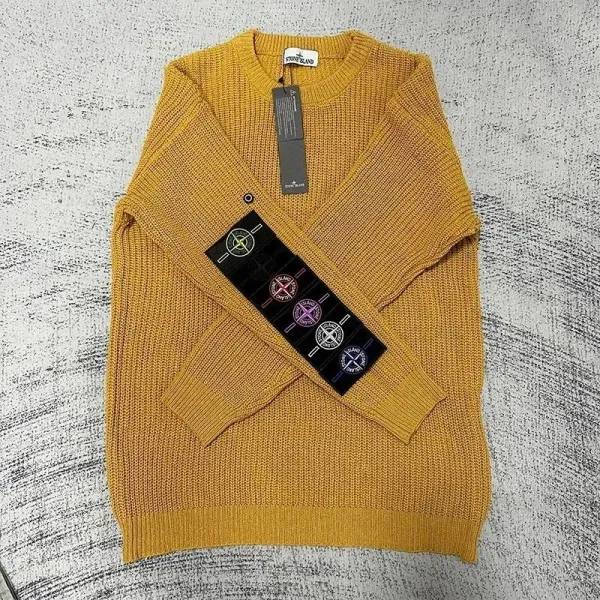 Stone Island Ribbed Knit Sweater Mustard Yellow Sweater - 1
