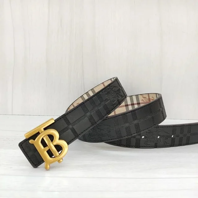 Burberry Belts Check-pattern belt with TB monogram buckle product detail image 13