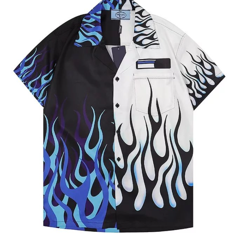 Prada Shirts Short-Sleeve Camp-Collar Logo Shirt image 13