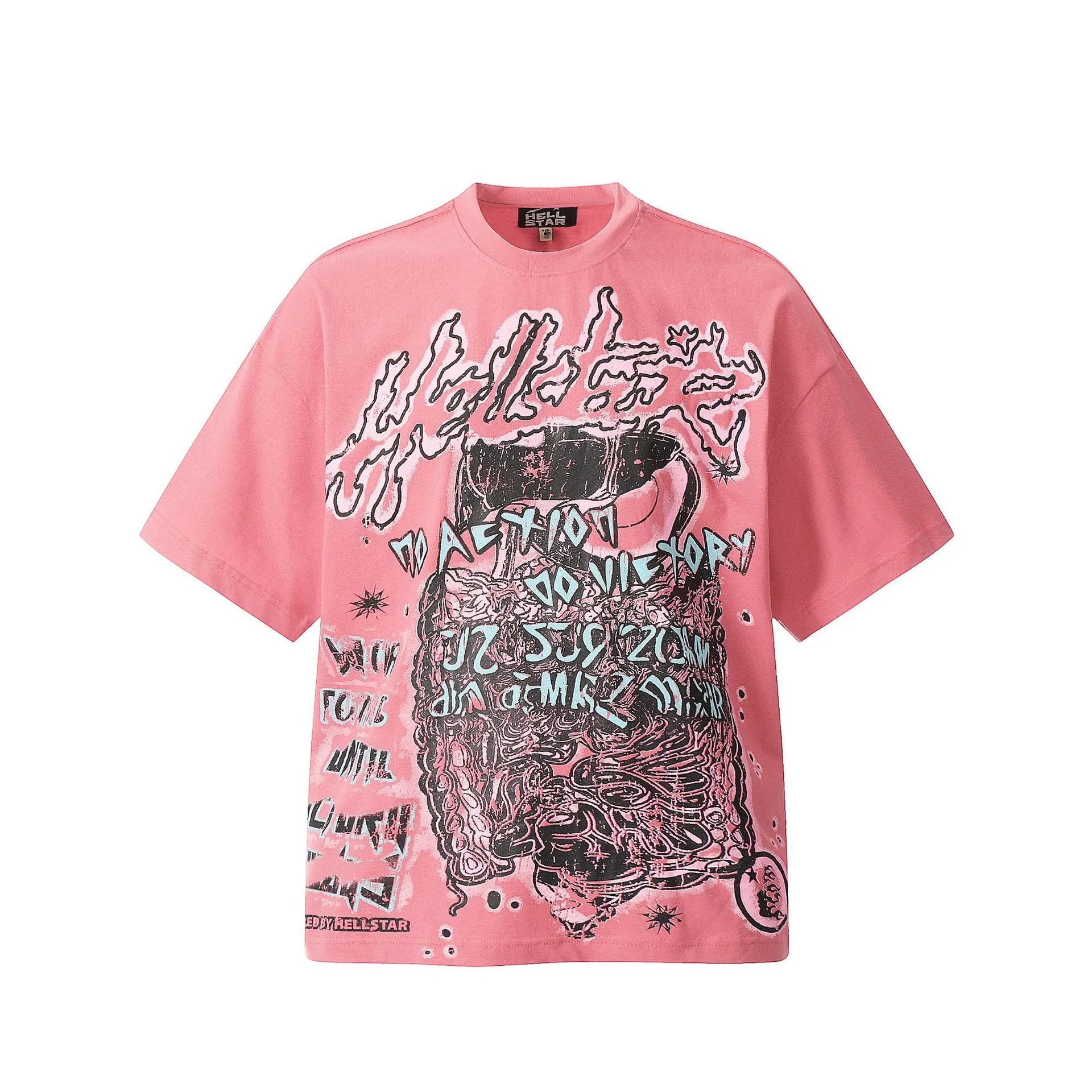 Hellstar Control It Graphic Print Beige T-Shirt - 29