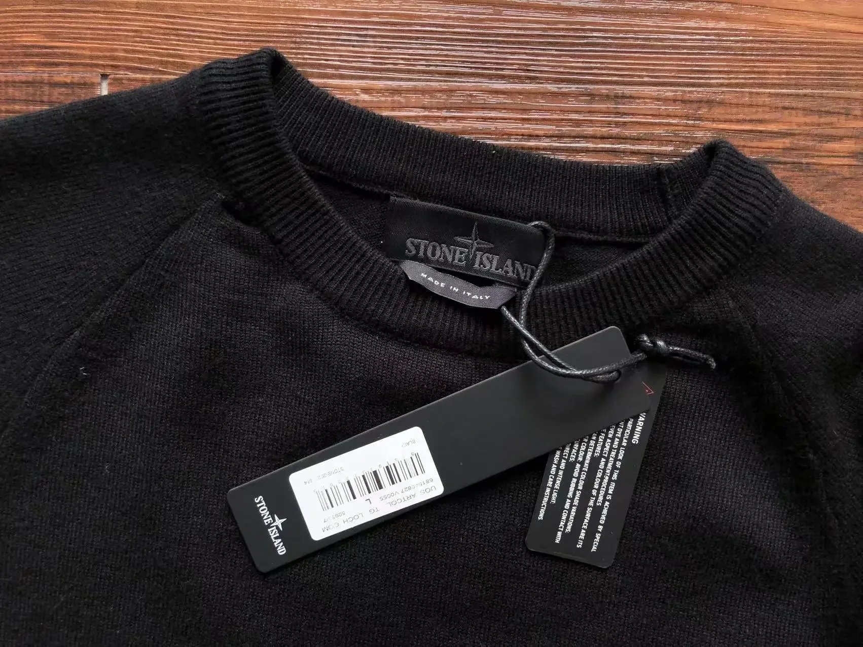 Stone Island Knitwear Crewneck knit sweater with Compass badge sleeve patch image 12