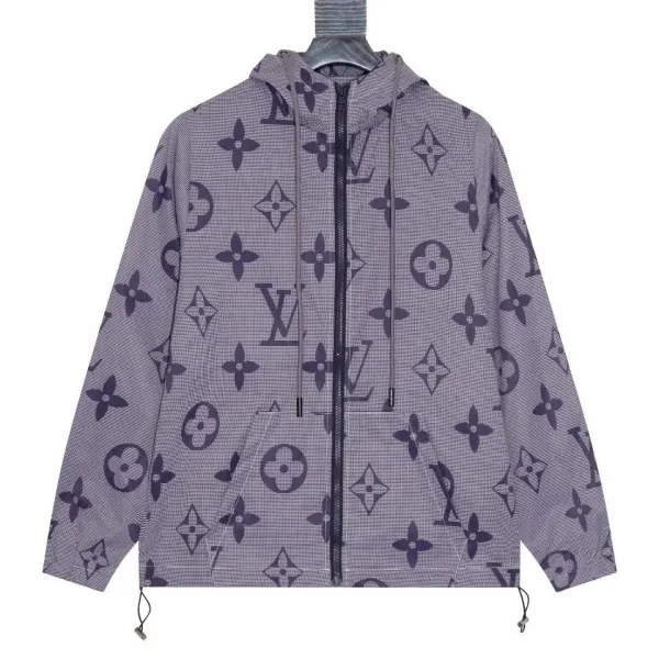 Louis Vuitton Monogram Windbreaker Gray Purple Outerwear - 1