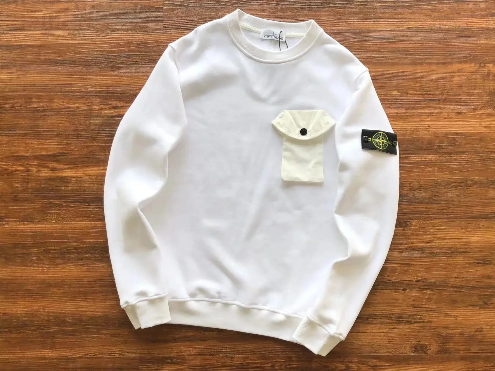Stone Island Knitwear Crewneck knit sweater with Compass badge sleeve patch — 7