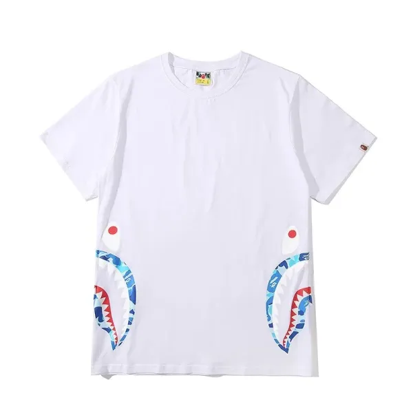A Bathing Ape Shark Face Embroidered Black Polo - 10