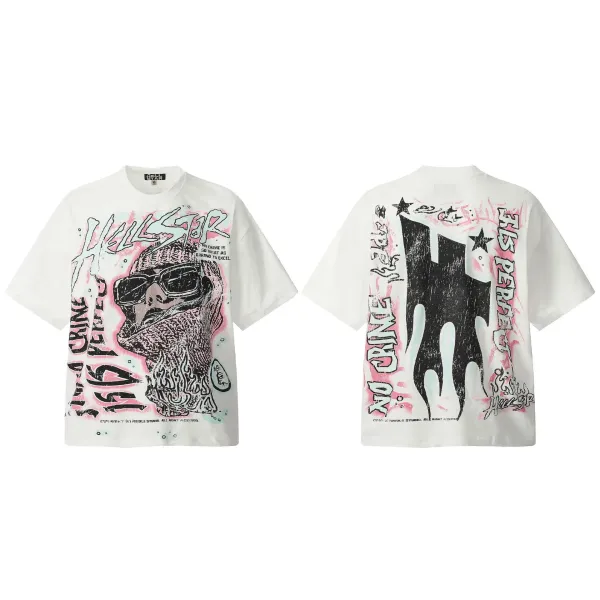 Fossils Studio x Hellstar No Crime Perfect T-Shirt White - 1