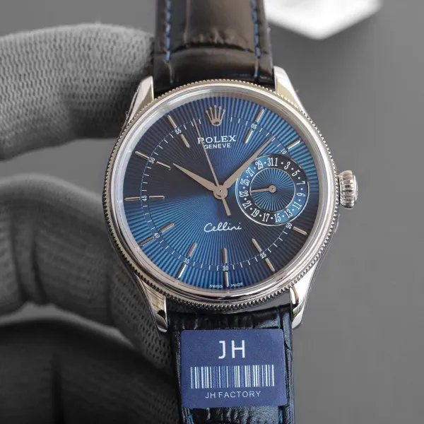 Rolex Cellini Time Blue Sunburst Dial Mechanical Watch - 1