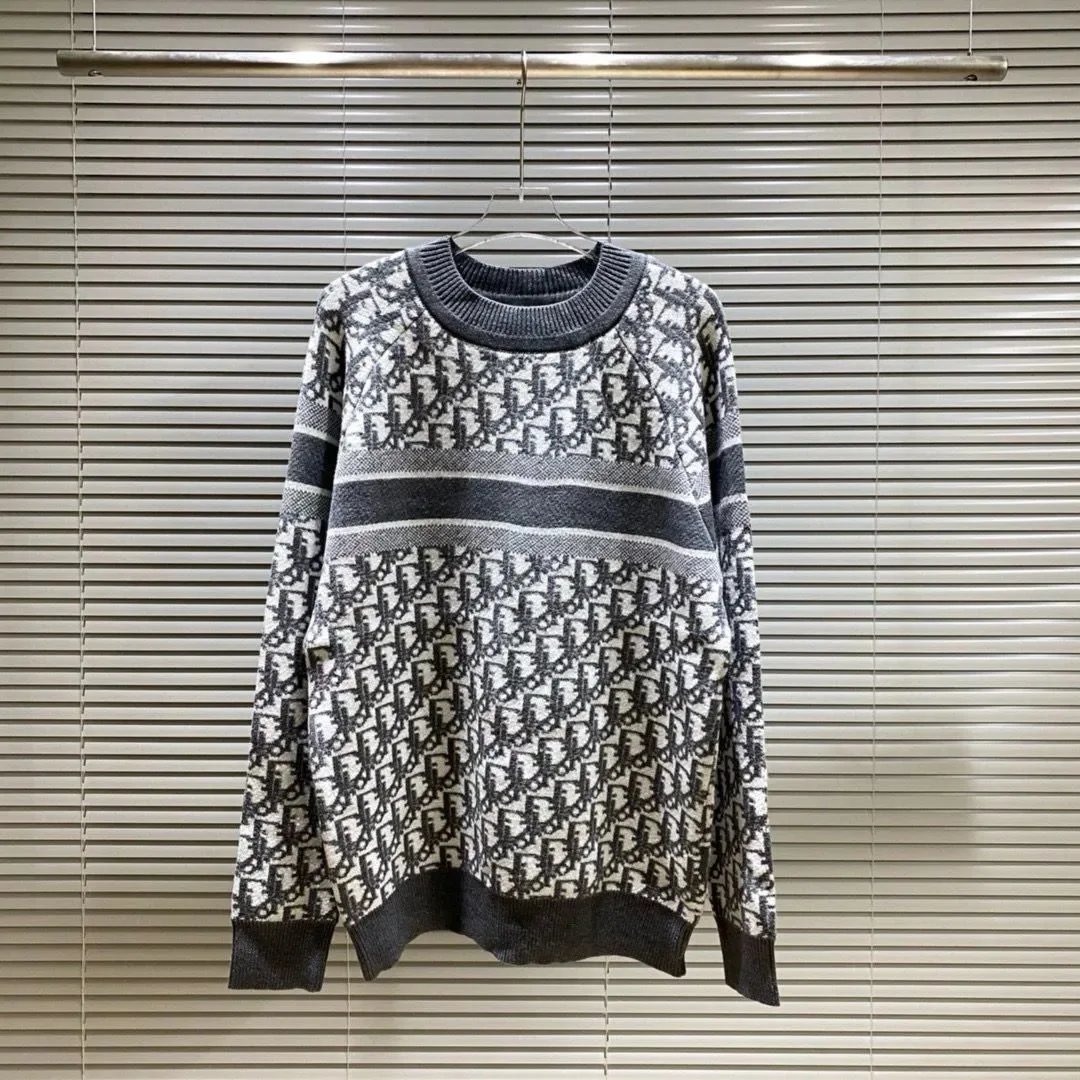 Design Striped Knit Sweater Black - 6