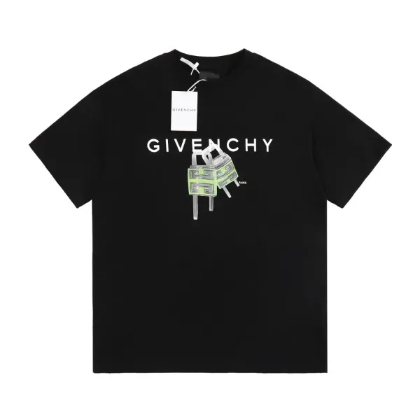 Givenchy Graphic Logo Print Black T-Shirt - 1