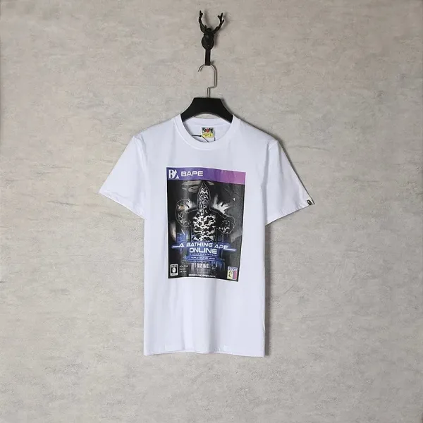 A Bathing Ape Logo Sticker Patch T-Shirt Black - 10