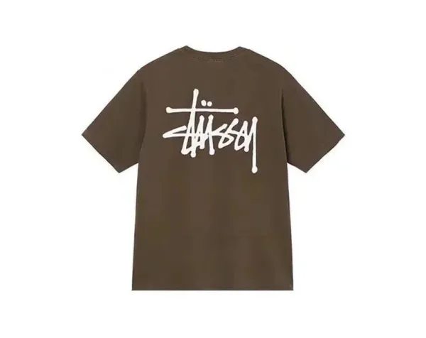 Stüssy Classic Logo Tee Brown T-Shirt - 1