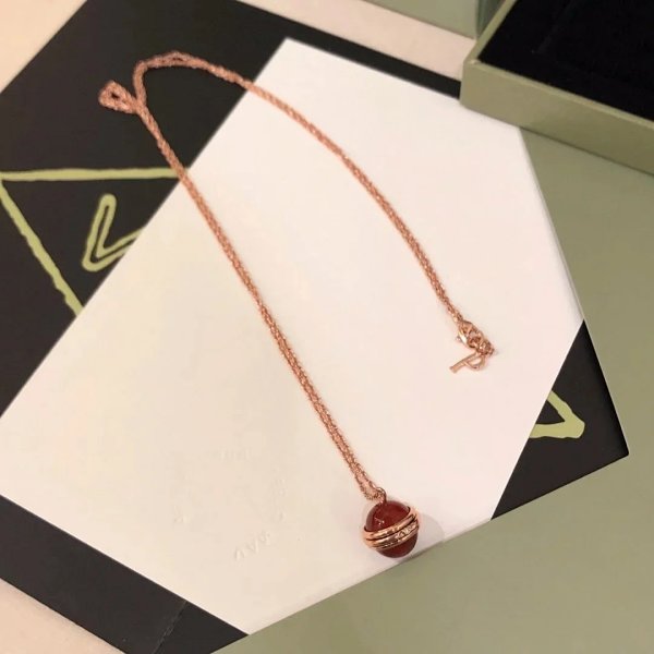 Van Cleef & Arpels Perlée Ball Necklace Rose Gold Carnelian Pendant Necklace Jewelry Neckl... product listing in Litbuy spreadsheet finds