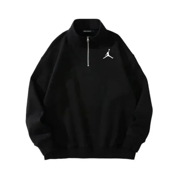 Air Jordan Half-Zip Pullover Black Hoodie - 1