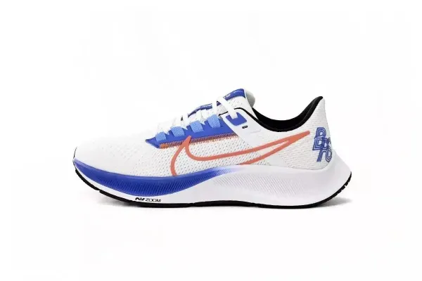 Nike Air Zoom Pegasus 38 White Blue Orange Running Shoes - 1