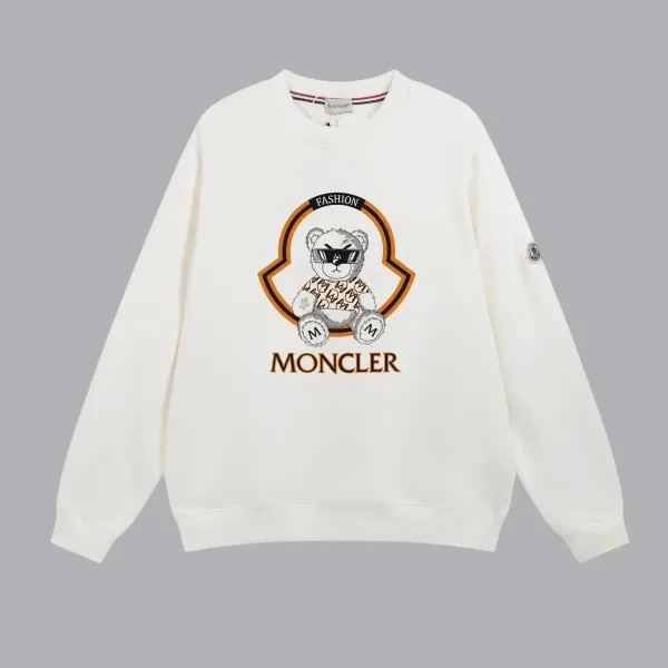 Moncler Bear Graphic Hoodie White - 1