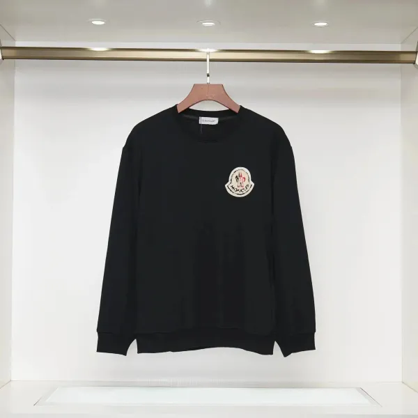 Moncler Logo Patch Black Sweatshirt - 1