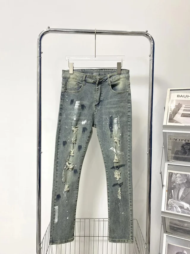 Unbranded Jeans Distressed straight-leg product detail image 1