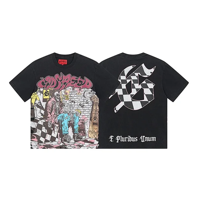 Godspeed T-Shirts Vintage-washed graphic print crew-neck product detail image 11