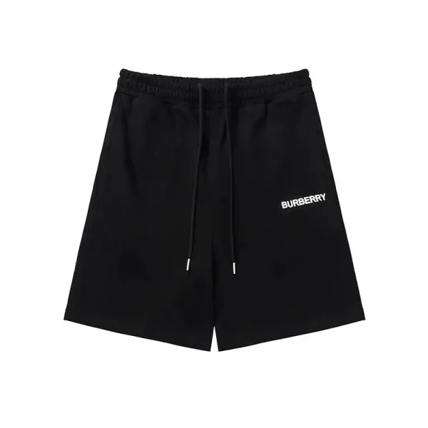 Burberry Logo-Embroidered Black Sweat Shorts - 1