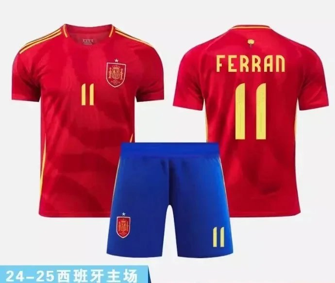 Spain National Team 2024 UEFA Euro Home Jersey Red/Blue - 11