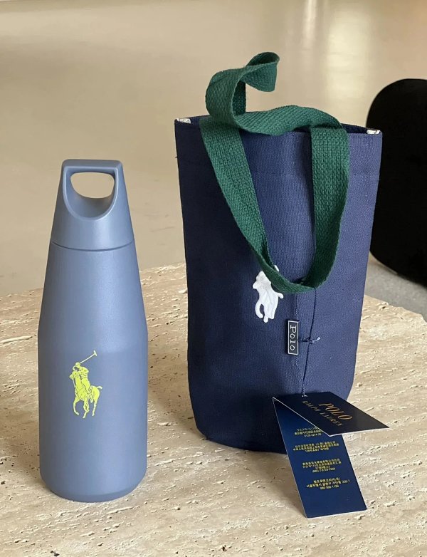Polo Ralph Lauren Water Bottle and Canvas Tote Bag Set in Slate Blue and Navy product listing in Litbuy spreadsheet finds