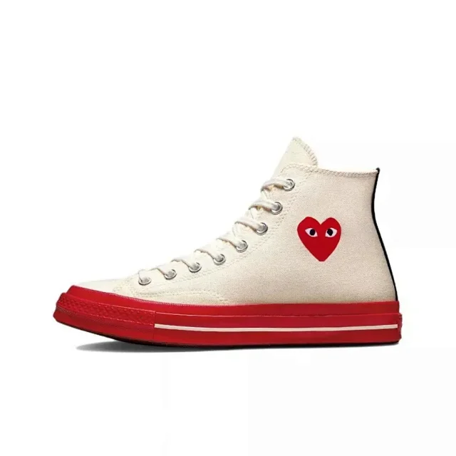 Comme des Garçons PLAY Sneakers Canvas lace-up with heart-and-eyes graphic product detail image 11