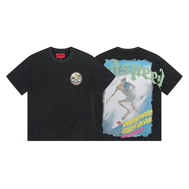 Godspeed T-Shirts Vintage-washed graphic print crew-neck product detail image 20