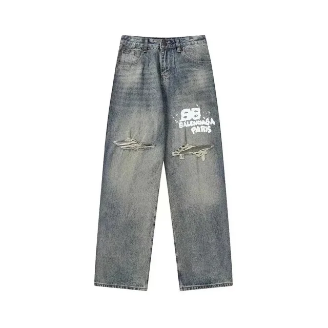 Balenciaga Trousers Logo-print wide-leg product detail image 6