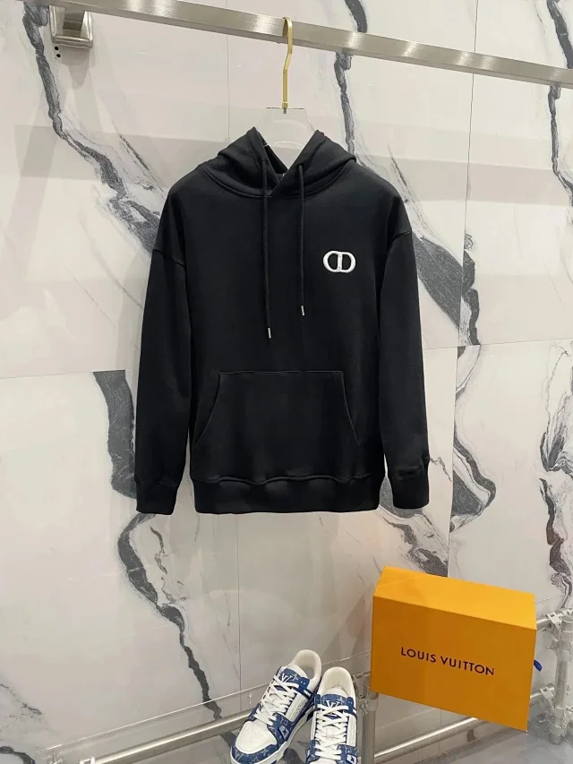 Dior Hoodies & Sweatshirts Hooded sweatshirt with CD embroidery or Oblique embossing product detail image 2
