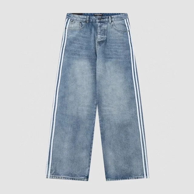 Balenciaga Jeans Denim with logo print, side stripes, or flared-leg designs product detail image 3