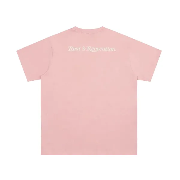 Rest & Recreation Logo Embroidered Pink T-Shirt - 3