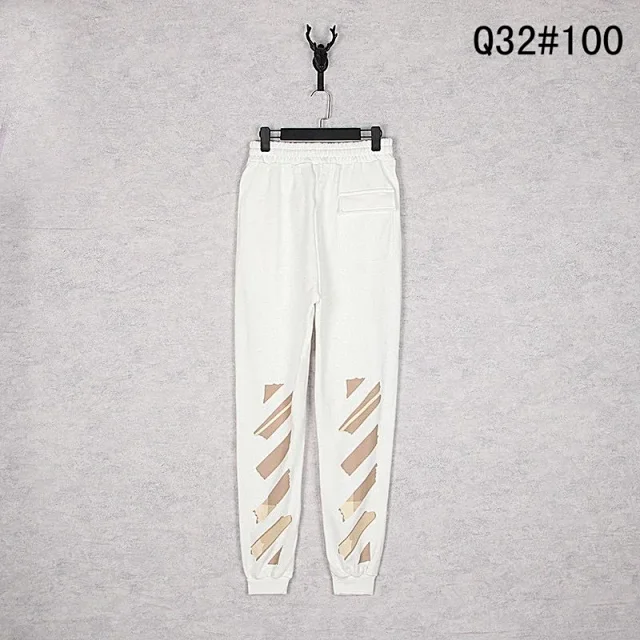 Off-White Trousers Elastic-Waist Jogger Sweatpants with Diagonal Leg Graphics product detail image 13