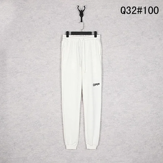 Off-White Trousers Elastic-Waist Jogger Sweatpants with Diagonal Leg Graphics product detail image 19