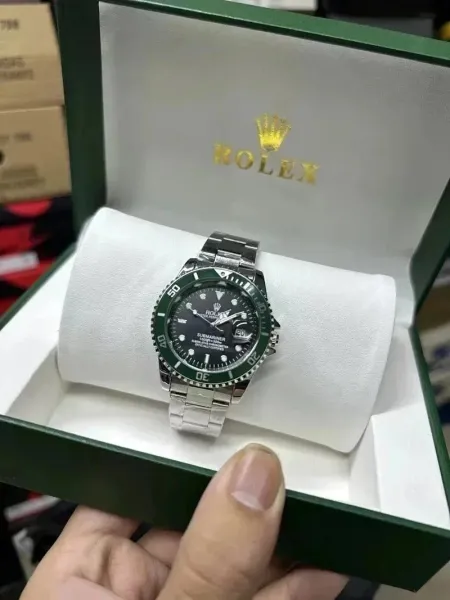 Rolex Submariner Green Bezel Black Dial Mechanical Watch - 1