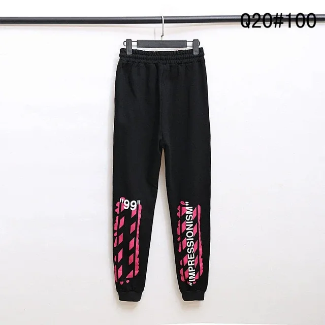 Off-White Trousers Elastic-Waist Jogger Sweatpants with Diagonal Leg Graphics product detail image 25