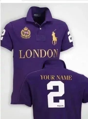 Polo Ralph Lauren Shirts Short-Sleeve City Crest Shirt with Number Back — purple-london